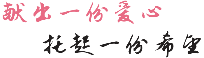 献出一份爱心,托起一份希望